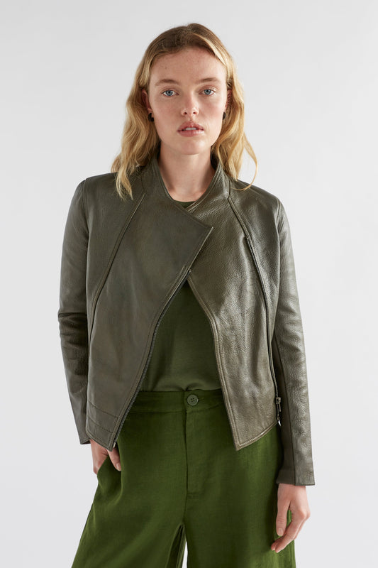 Lader Biker Leather Jacket Model Front new Bella | TARMAC