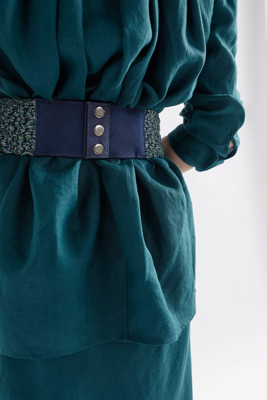 Koy Chunky Cord Woven Belt Model Closure  NAVY