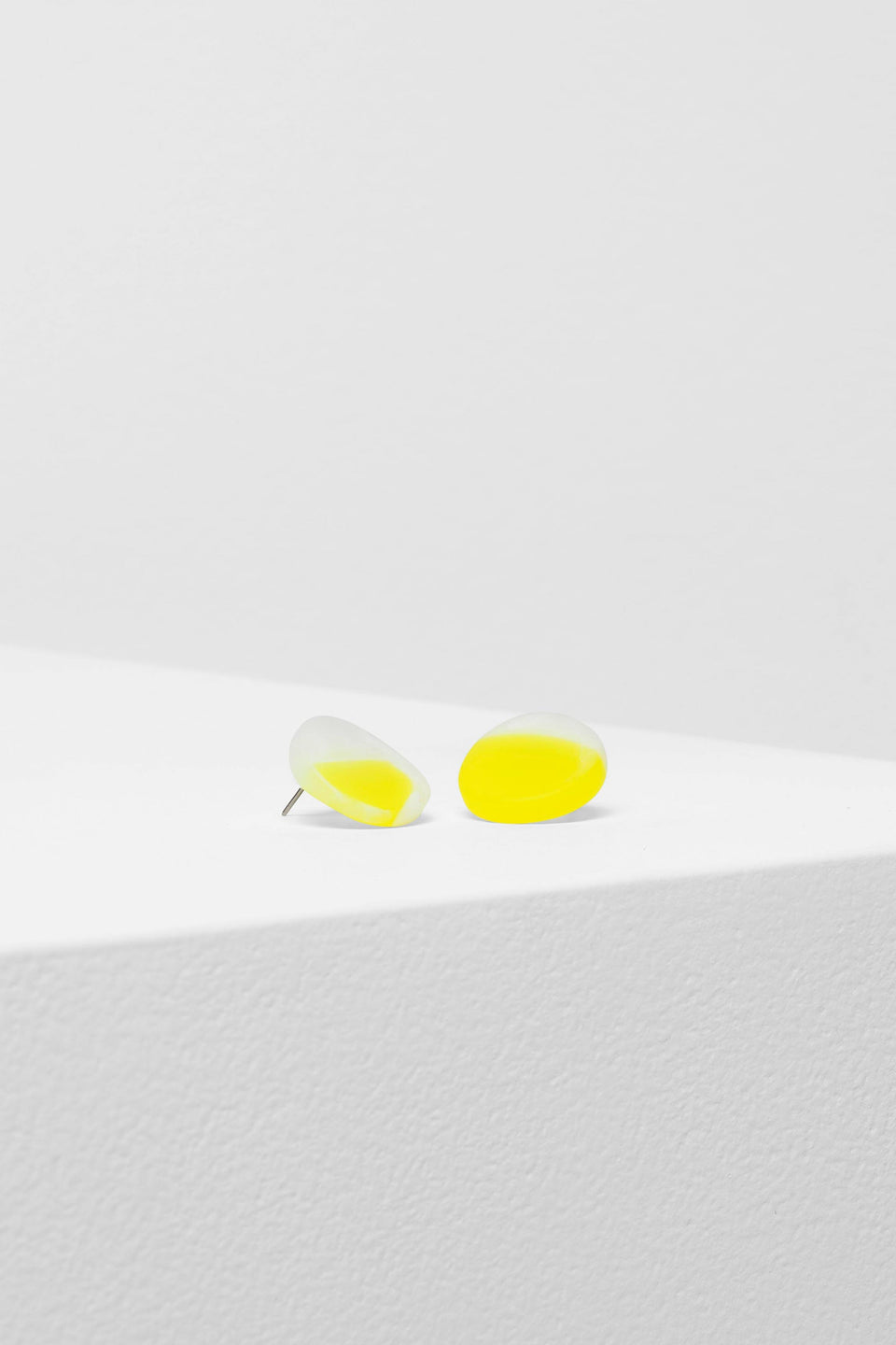 Aki Organic Circular Shaped Resin Stud Earring | SPLICE YELLOW