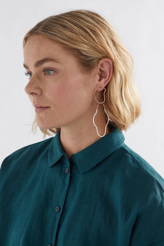 Byra Drop Earring Brass and Rubberised Coating Model WHITE