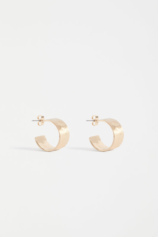 Gild Hammered Brass Hoop Earring | GOLD