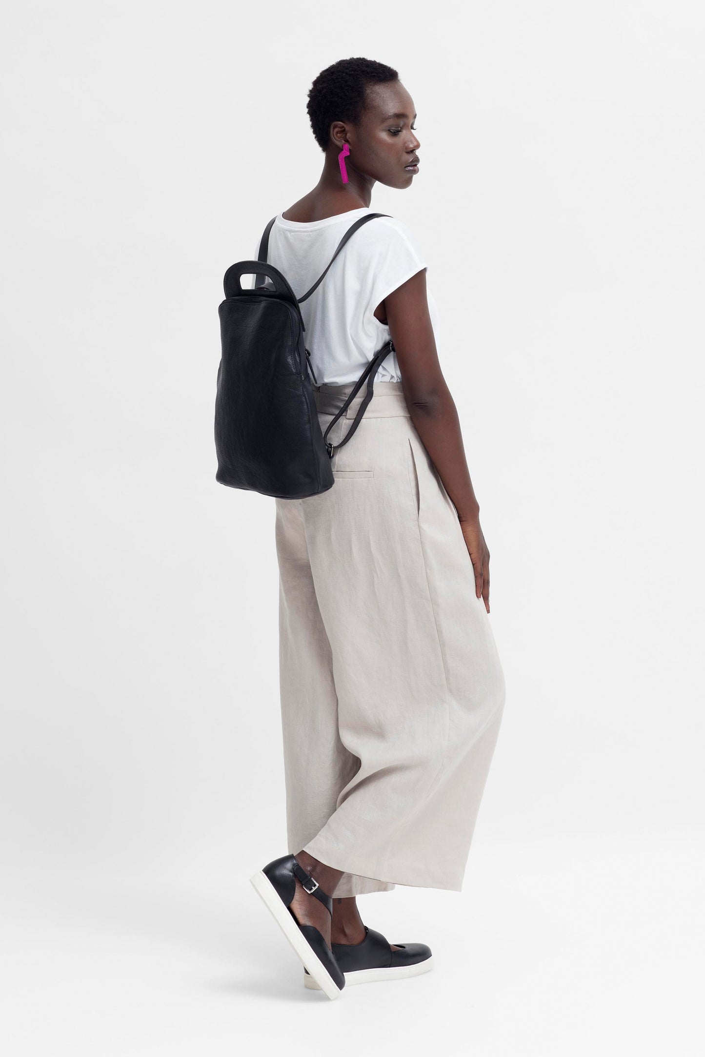 Forde Soft Cow Leather Backpack Model new | BLACK