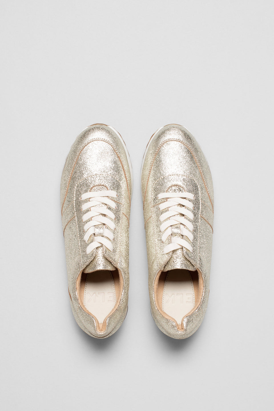 Beate Metallic Trainer Angled Overhead | SILVER