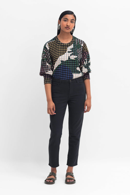 Ilka Organic Cotton Slim Fit Stretch Jean Model Front | LIQUORICE