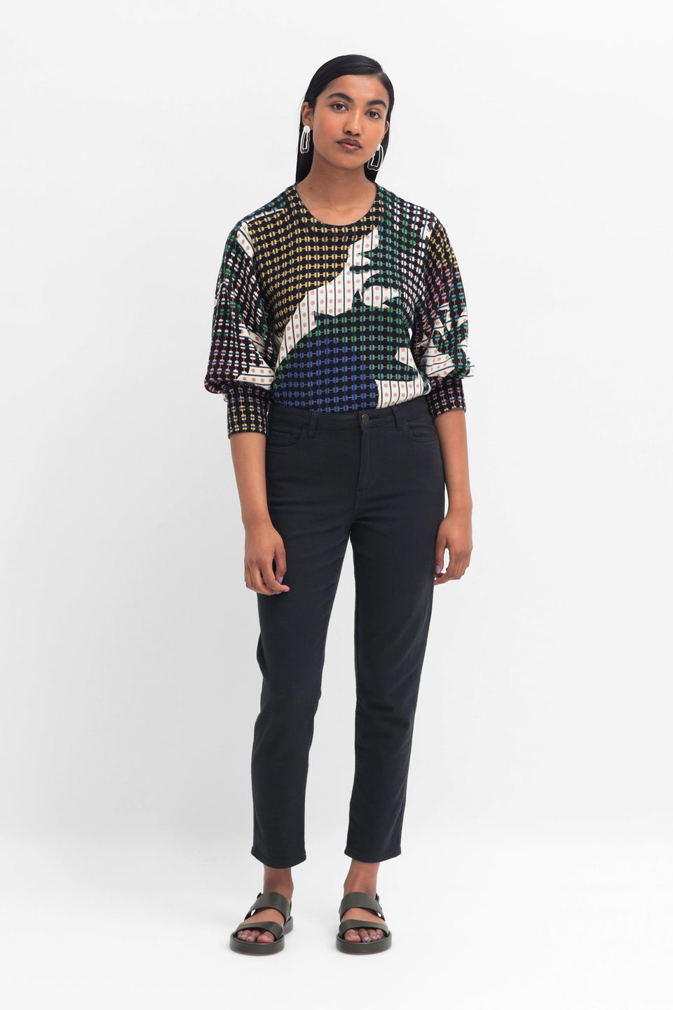 Ilka Organic Cotton Slim Fit Stretch Jean Model Front | LIQUORICE