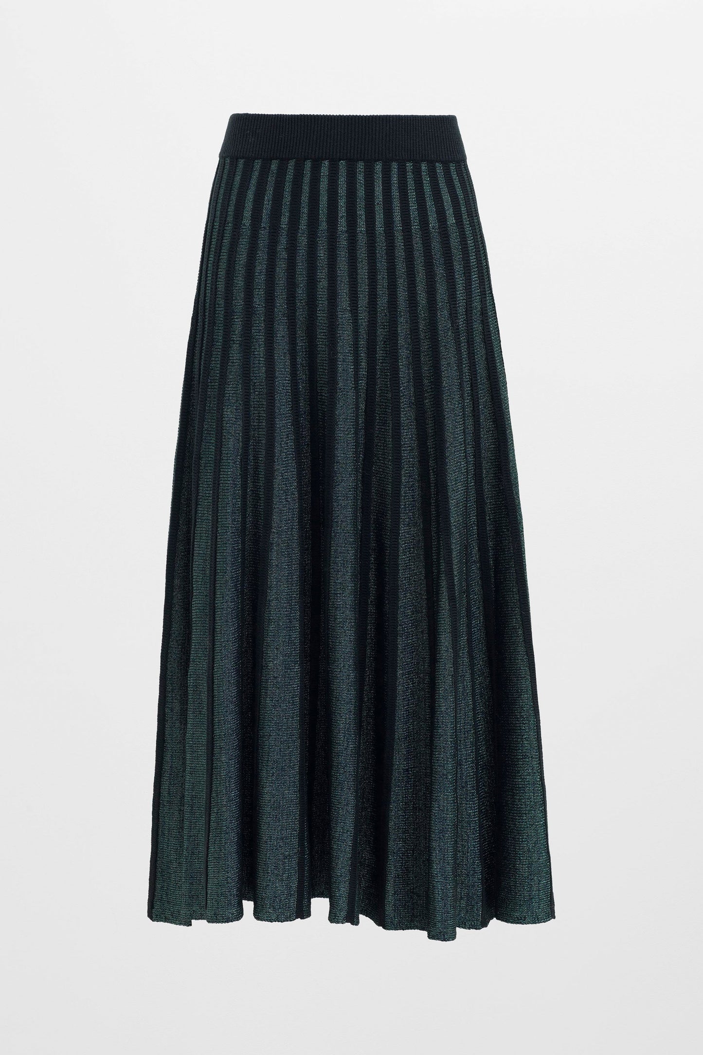 Glittra Lurex Knit Metallic A-Line Front | TEAL METALLIC