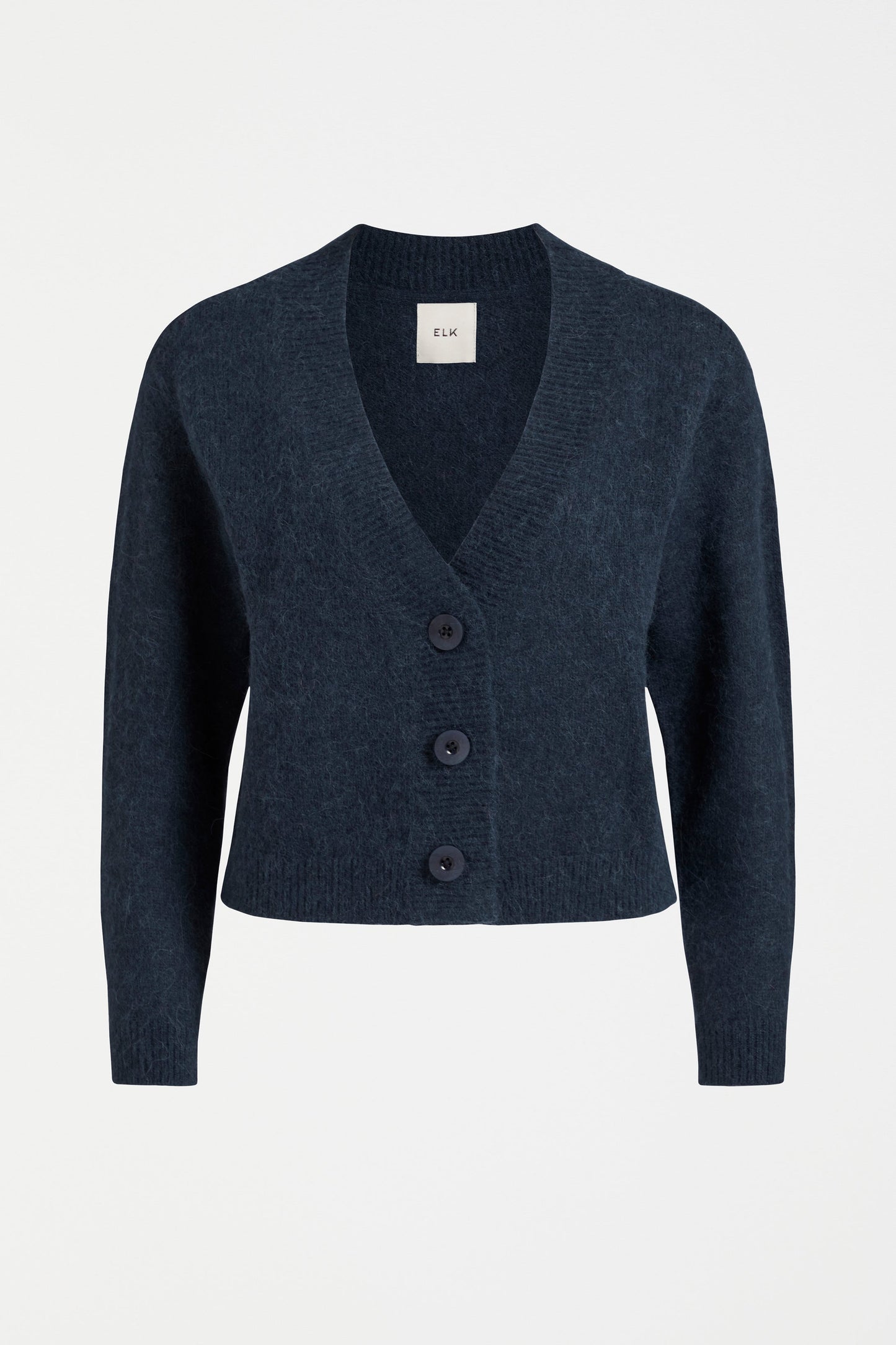 Drue Lightweight Alpaca Wool V-Neck Cropped Cardigan Front | CARBON