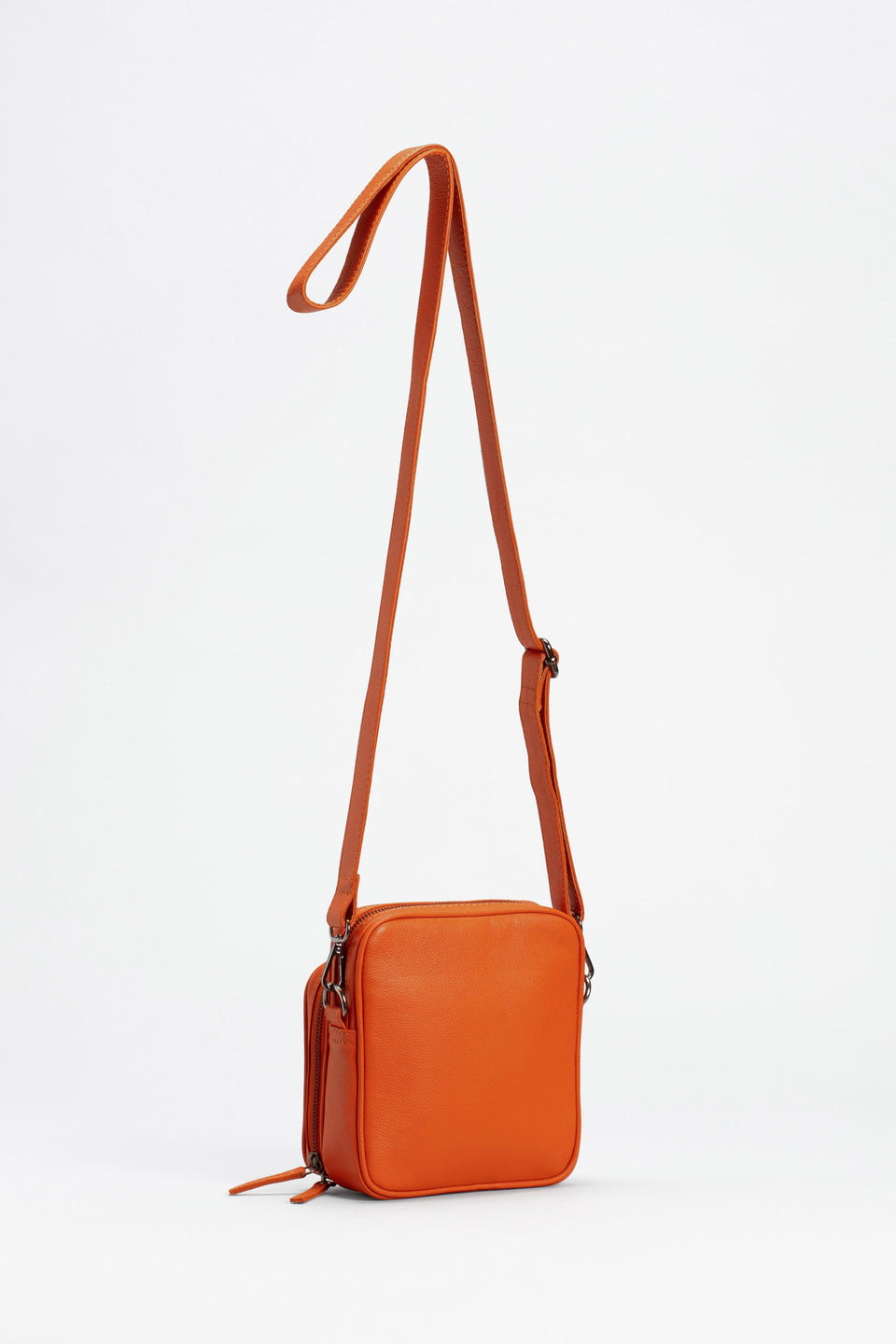 Klim Small Leather Cross Body Back With Front Pocket Back | FLAME ORANGE
