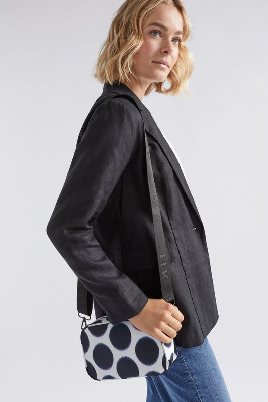 Kassel Print Recycled Mini Crossbody Bag On Model | SOFT SPOT PRINT