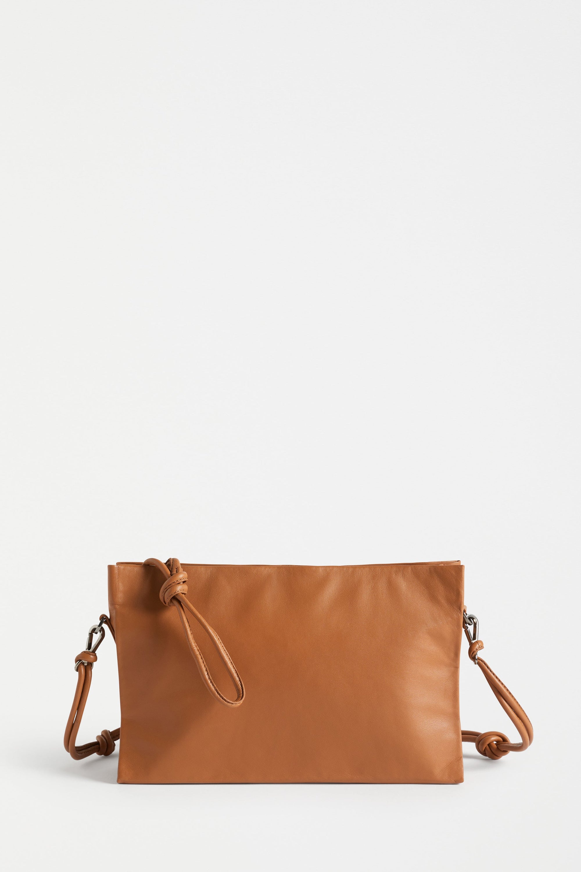Malte Small Leather Cross Body Bag with Knot Detail Front