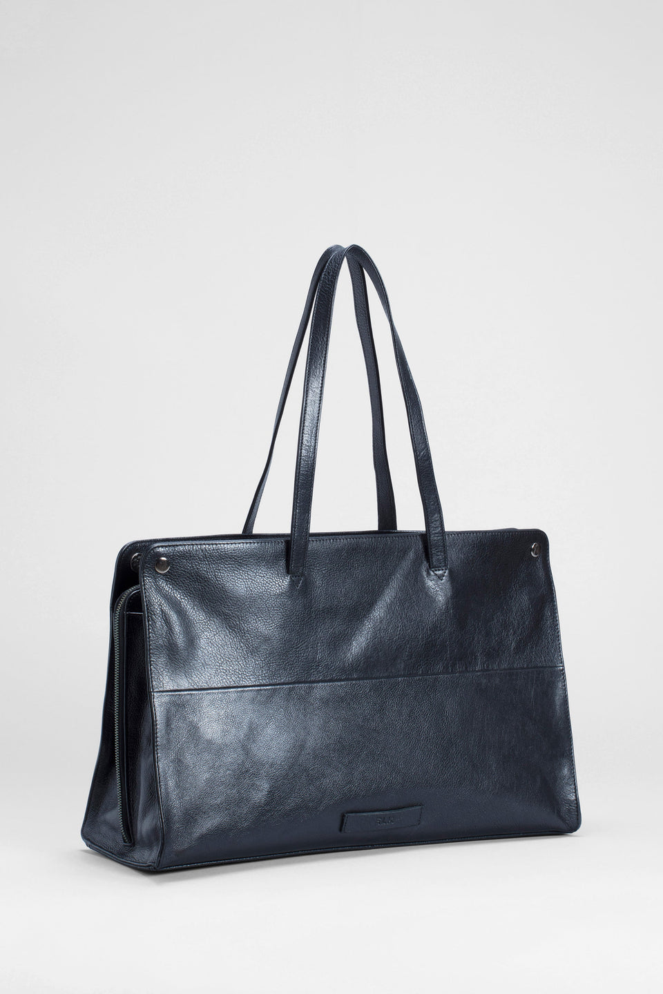Edda Large Cow Leather 2 Pocket Bag Back | Black