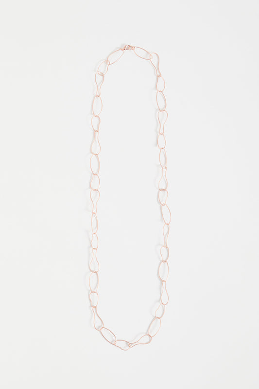 Niika Fine Organic Shaped Chain Coated Metal Necklace Flat | ROSE GOLD